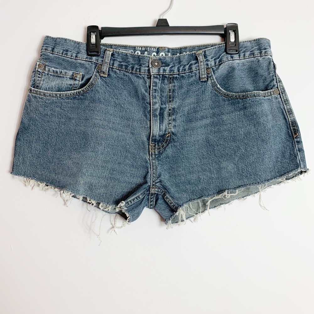 Vintage Gasoline DIY Distressed Jean Shorts 36x30